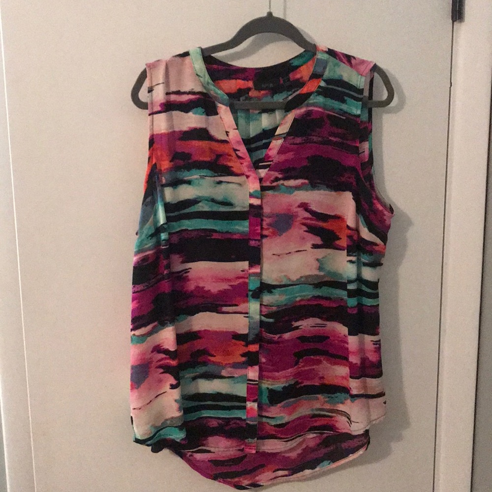 Semi sheer, sleeveless blouse